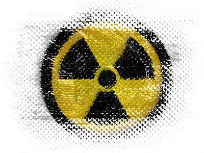 在虚线表面上绘制的核辐射符号背景图片