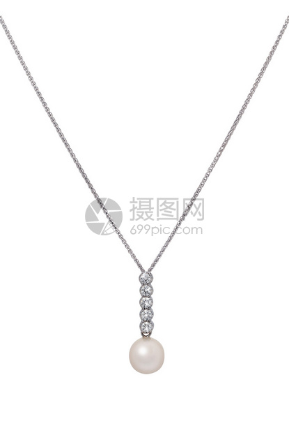 美丽的珍珠滴套装着小面方钻石图片