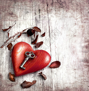 用心作为爱的象征的钥匙图片