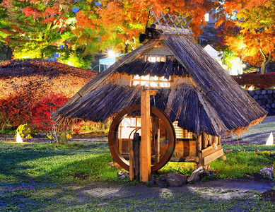 日本川口老日本小屋的复制品图片