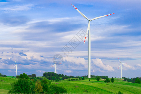 风力涡轮机可再生能源蓝图片