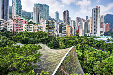 香港公园上方的高楼公寓和香图片