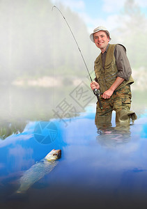 渔夫在钓鱼图片
