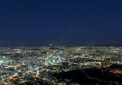 首尔市的夜景适合现代城市的未来之夜景图片