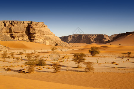 移除了沙漠中古老火山遗迹的岩石具有边缘结构的密砂利比亚沙漠旅行者和摄影图片