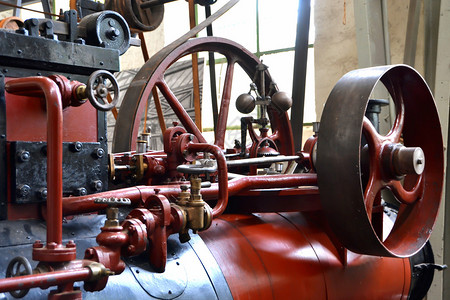 蒸汽锅炉旧蒸汽机背景