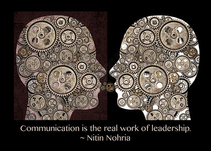 沟通概念尼廷诺赫拉引用的一句话写着通信是领导力的真正工作NitinN图片