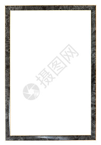 窄灰色塑料装饰画框用白色背景隔离的图片