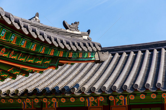 韩国传统建筑屋檐图片
