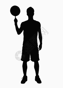 篮球运动员在手指上旋背景图片