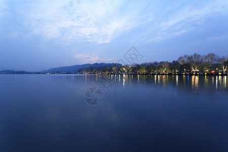 杭州西湖傍晚图片