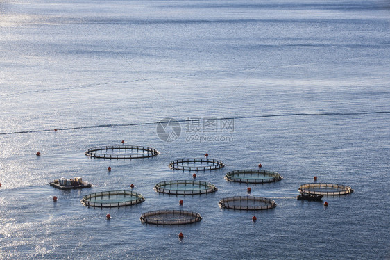 希腊北部的水产养殖农图片