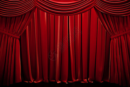 剧院里的红色闭幕背景图片
