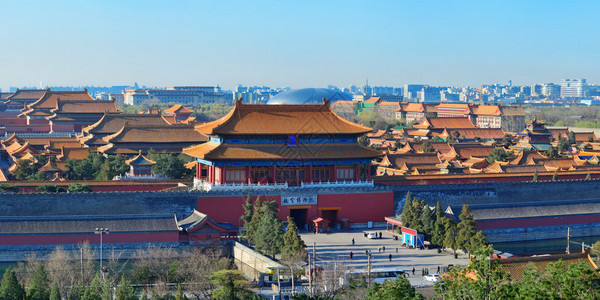 北京的早晨紫禁城背景图片