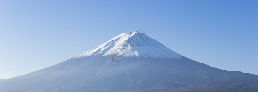 从河口湖看富士山全景山梨日本图片