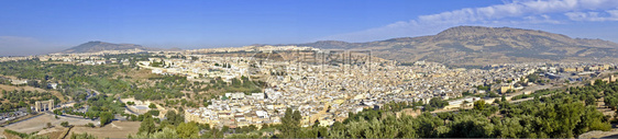 摩洛哥非洲城市Fes的全景PanoramafromtheCit图片