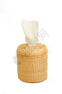 竹柳条制成的纸巾盒背景图片