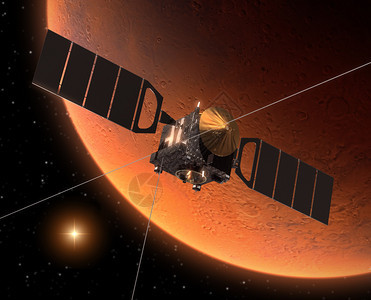 航天器马斯快车在火星轨道运图片