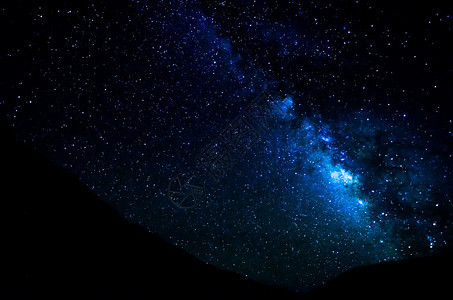 在晴朗的天空的山上的银河图片