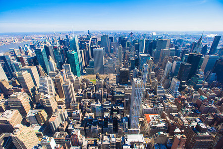纽约市曼哈顿全景鸟瞰图图片