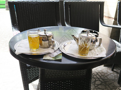 北非摩洛哥一家茶馆的茶图片