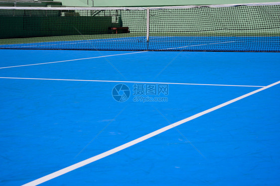 蓝网球法院图片