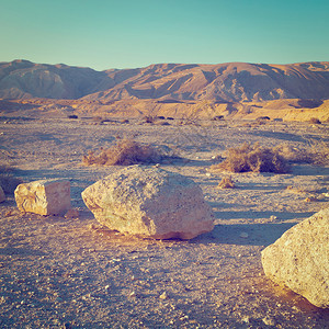 以色列内盖夫沙漠的大石头Insta图片