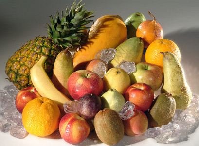 各种新鲜水果的组合物背景图片