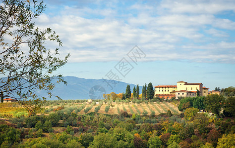 典型的Tuscan山图片