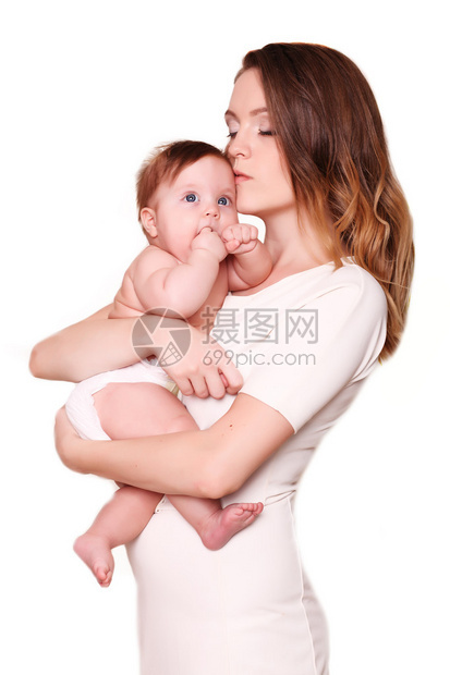 快乐的母亲和婴儿图片