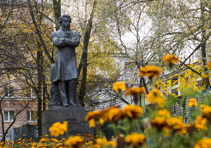 俄国古典诗人亚历山大塞尔日耶维奇普希金背景图片