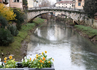 圣迈克尔桥与意大利维琴扎市的RE图片
