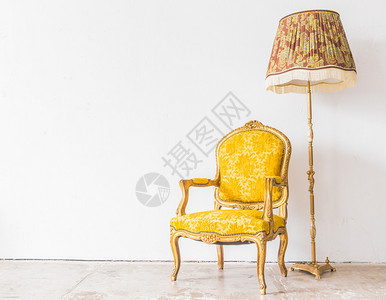 黄色复古沙发图片