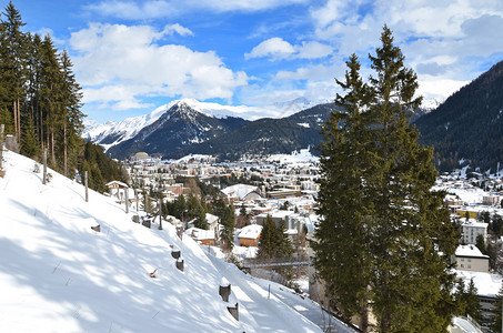 著名的瑞士滑雪度假胜地达沃图片