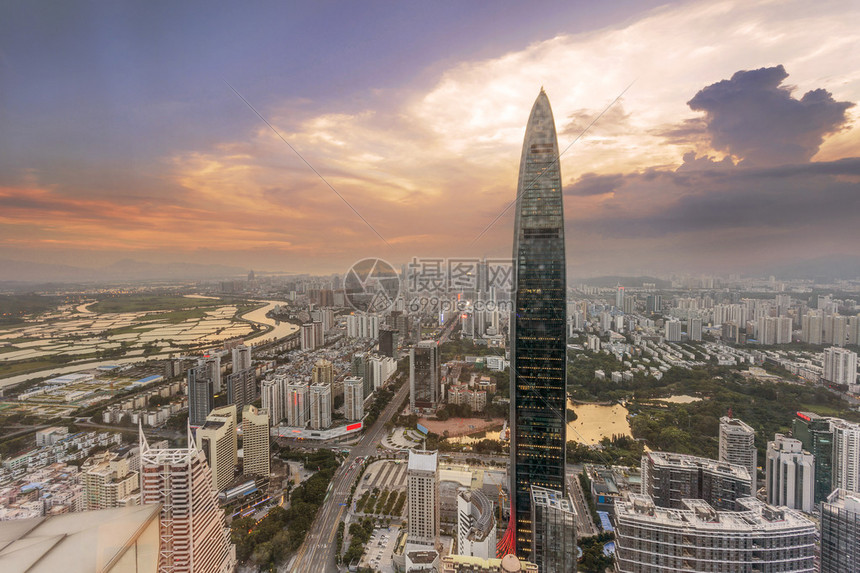 深圳的办公大楼和现代城市风景图片