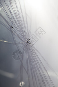 汽车特写镜头的破裂的挡风玻璃背光图片