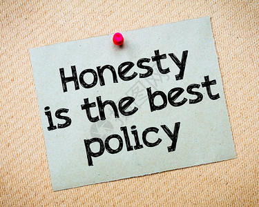 诚实是最佳政策信息回收纸条被粘在软木板上图片