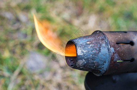 喷灯火焰的特写图片素材