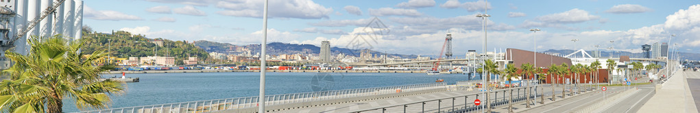 巴塞罗那公路和港口防港图片