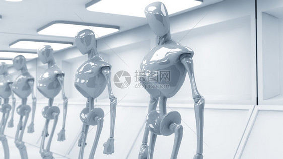 科学虚构未来的银和机器人将来图片