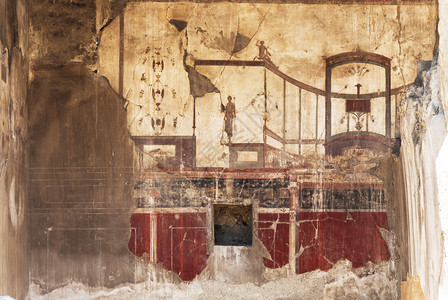 在意大利那不勒斯HercuulaNeum挖掘厂房的F图片