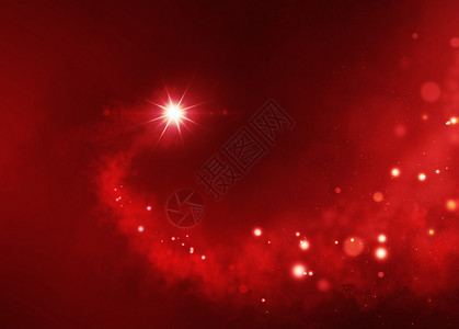 流星穿过红色背景图片