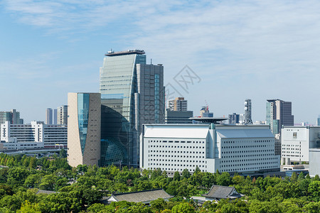 日本大阪的天际线景观图片