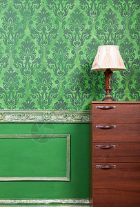 Richrococo时期的家用室内绿色古董家具灯图片
