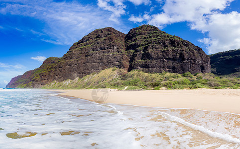 夏威夷考艾的波利海滨沙滩和海边图片