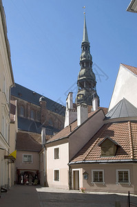 拉脱维亚里加中世纪的法庭院子图片