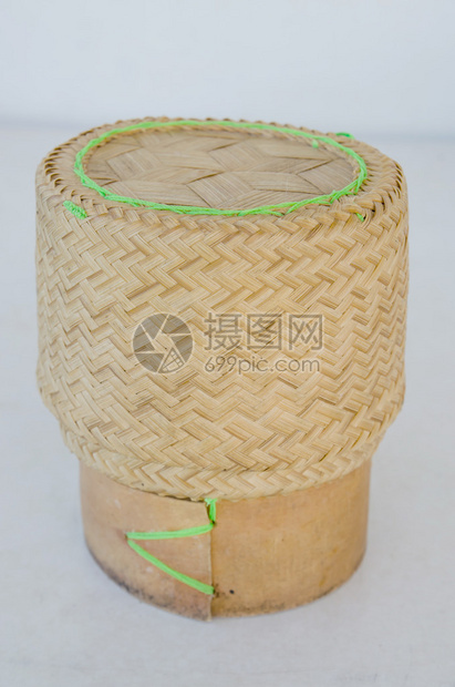 泰国木制糯米竹制米盒图片