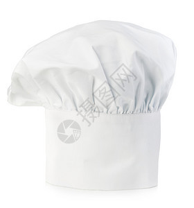 原制厨帽主厨的帽子特写在白色图片
