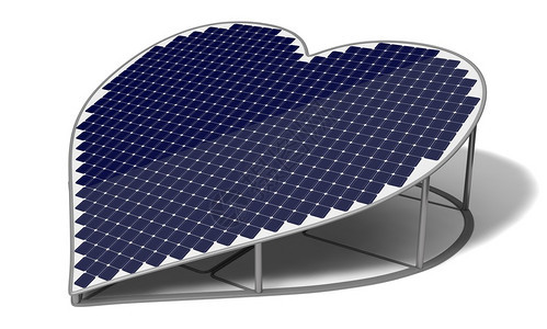 3d心形太阳能电背景图片