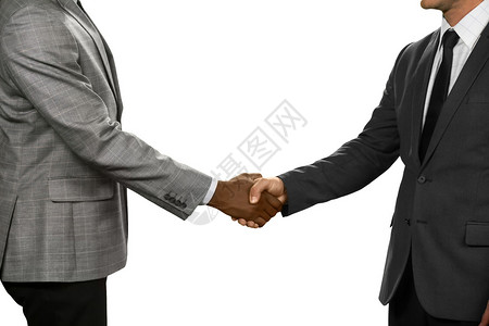 非裔美国人和欧洲人握手图片
